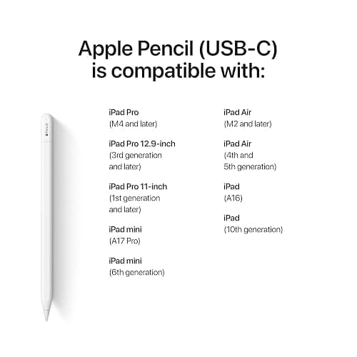 Apple Pencil (USB-C): Device Compatibility Check Required - Pixel-Perfect Precision, Tilt Sensitivity, Perfect for Note-Taking, Drawing, and Signing Documents. Charges and Pairs with USB-C thumbnail 4