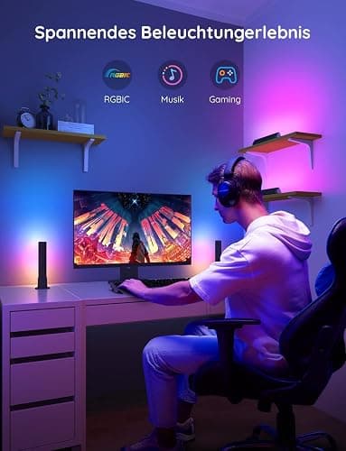 Govee LED Lightbar, RGBICWW TV Hintergrundbeleuchtung Funktioniert mit Alexa und Google Assistant, App Steuerung dimmbar 16 Millionen Farben für TV, Monitor, PC, Zimmer, Gaming Deko thumbnail 2