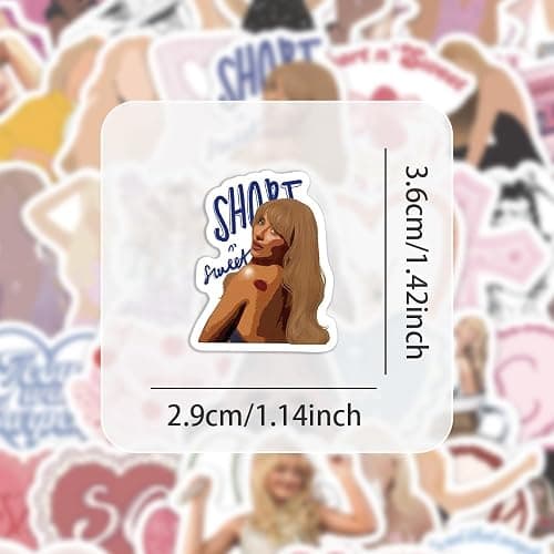 60PCS Sabrina Carpenter Stickers Pack for Water Bottle, Laptop, Kindle, Cartoon Music Singer Stickers for Phones, Notebook, Refrigerators, Bicycles, Cars, Helmets, Gift for Fans thumbnail 9