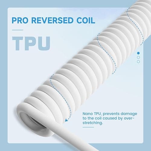 ATTACK SHARK C01Ultra Coiled Keyboard Cable with RGB Lighting, Custom USB-C Aviator Cable, Type-C to USB-A, Support 8KHz Return Rate with 4-Pin Metal Aviation Connector for PC Gaming Keyboard-White thumbnail 3