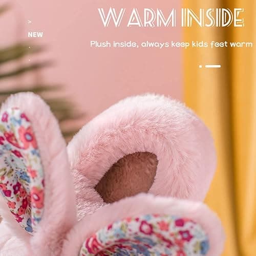 Fadezar Toddler Rabbit Winter Slippers - Soft Plush Indoor Bunny Slippers for Girls & Boys thumbnail 4