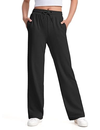 NUMYEAN Girls Sweatpants Straight Leg French Terry Joggers Baggy Sweatpants for Teen Girls Size 7-14Y - Image 1