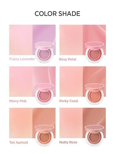 Artist Cushion Blush | Liquid Blur Blush, Korean Makeup (Rosy Petal) | soft matte finish liquid blush, 6 color cheek makeup, cheek tint, Korean beauty blush thumbnail 4