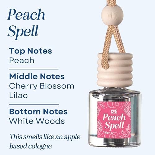 CANDECraftCo Car Air Hanging Fragrance Oil, Car Auto Freshener for Essential Oils, Scents Fragrance Aromatherapy Automobile Diffuser, Long Lasting (Peach Spell) thumbnail 2