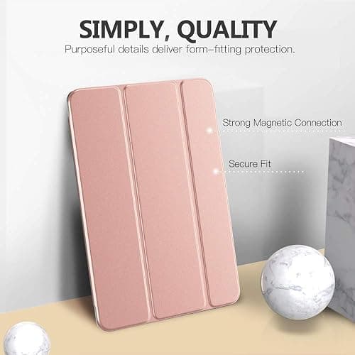 Moko Case for iPad 10.2 iPad 9th Generation 2021/ iPad 8th Generation 2020/ iPad 7th Generation 2019, Slim Stand Hard Back Shell Smart Cover Case for iPad 10.2 inch, Auto Wake/Sleep, Rose Gold thumbnail 3
