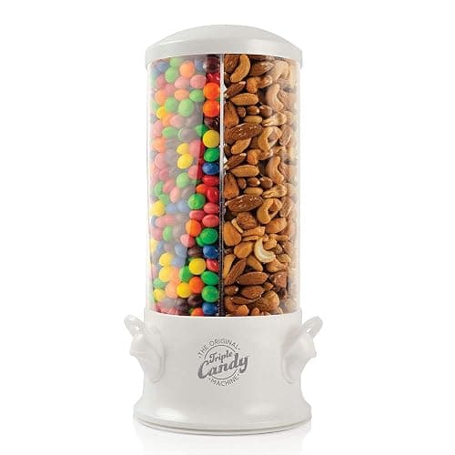 Handy Gourmet Original Triple Candy Machine-Fun Candy & Nut Dispenser-New & Improved (Pearl White), Standard (JB8450PWHI) - Image 1