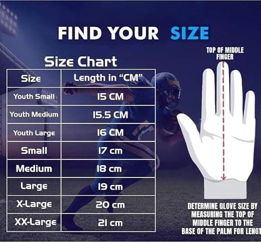Exote Sports Youth Football Gloves American Reciever Football Gloves for Adult Men Women and Boys with Super Sticky Silicone Grip Palms Ultimate Performance Booster thumbnail 4