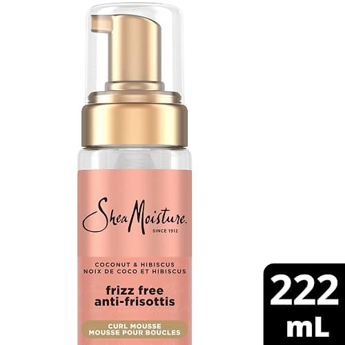 SheaMoisture Frizz-Free Curl Mousse Coconut & Hibiscus Curly Styles, 222mL | Coconut oil, hibiscus, silk protein, neem oil, daily curl mousse that defines curls, adds volume, shine and frizz control thumbnail 2