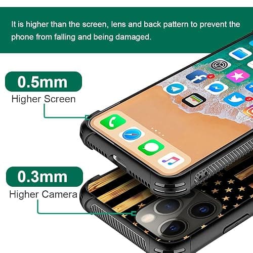 DJSOK Compatible with iPhone 13 Mini Case，Design Pattern Back Bumper Anti Scratch Reinforced Corners Soft TPU Caver,Cases for Men Women-Wood Grain American Flag Buck Hunter Deer thumbnail 2