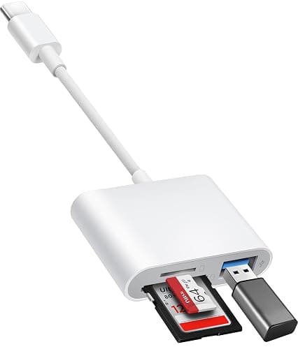 USB C to SD Card Reader, BnmxTek SD Card Adapter with SD MicroSD USB 3 Ports, USBC Memory Card Reader for iPhone 15 16, iPad, Mac, MacBook Pro/Air, Android and More USB-C/Type C Devices - Image 1