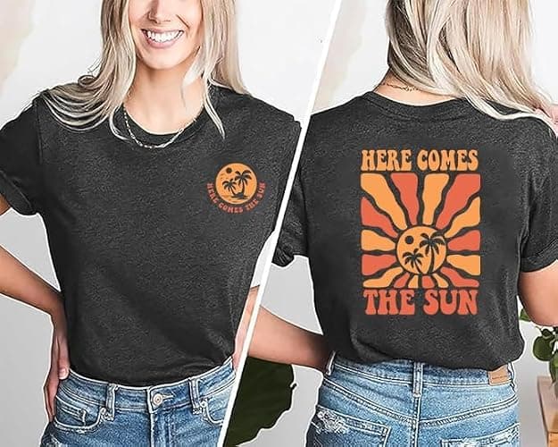 YHHR Womens Hawaiian Shirts Summer Casual Beach Sunshine Tropical T-Shirt Graphic Tees Short Sleeve Tops thumbnail 2
