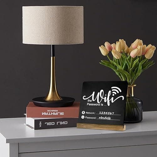 Fosinz WiFi Password Sign Wooden WiFi Sign Wireless Network Sign Table Chalkboard for Restaurant Supermarket Office Home Bar Coffee (6.1" HX5.9 W Black2) thumbnail 8