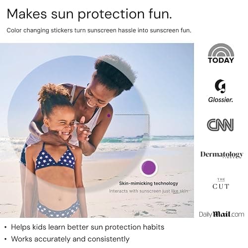 SpotMyUV UV Detection Stickers for Sunscreen with Patented Dermatrue SPF Sensing Technology, Know When to Reapply Sunscreen to Help Prevent Sunburn, 16 Count thumbnail 6