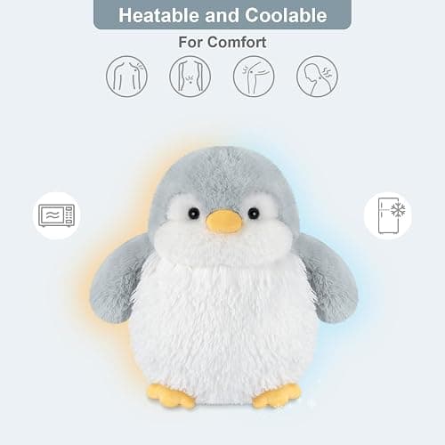 SuzziPals Heatable & Coolable Penguin Plush, Microwavable Heating Pad Stuffed Animal for Soothing & Relaxation, Cute Stuffed Penguins Toy, Penguin Gifts for Girls & Boys thumbnail 4