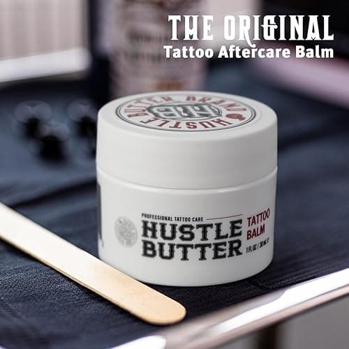 Hustle Butter Deluxe – Tattoo Butter for Before, During, and After the Tattoo Process – Lubricates and Moisturizes – 100% Vegan Replacement for Petroleum-Based Products – 1 oz thumbnail 3
