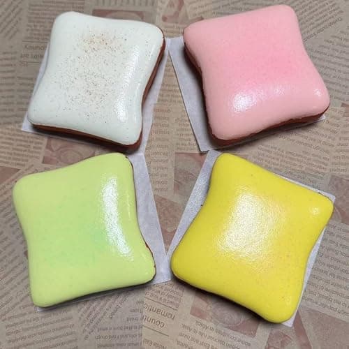 Butter Squishy Bread Viral Slow Rising Squishy - Flexible, Slow Rebound, Squeezy Butter Squishys with 100% Odorless, Non-Sticky, Improve Focus, Easing Tension During Study,Work,Or Relaxation (4 Mix) thumbnail 4