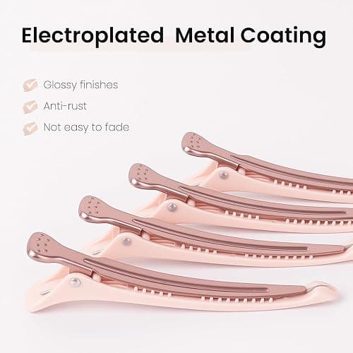AIMIKE 4pcs Hair Clips for Styling Sectioning, No Crease Duck Billed Hair Clips with Silicone Band, Hair Styling Clips, Salon and Home Hair Cutting Clips for Hairdresser thumbnail 2