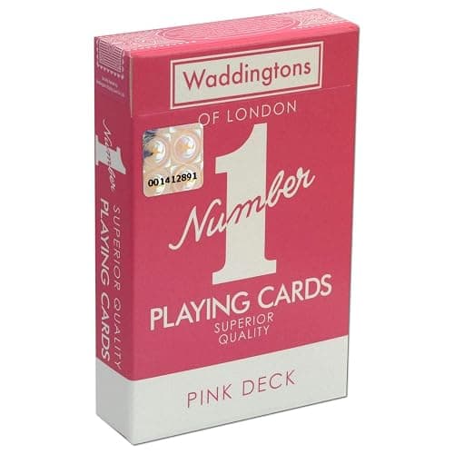 Waddingtons Number 1 Classic Pink Playing Card Game, play your favourite games from snap, poker and blackjack with this stylish deck, travel game, great gift and toy for boys and girls aged 6 plus - Image 1