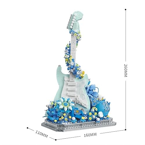 Conlinktion Flower Bouquet Guitar Building Blocks Set, 1125PCS Music Instruments Guitar Bricks Set, Gifts for Adults and Kids (bass) thumbnail 3