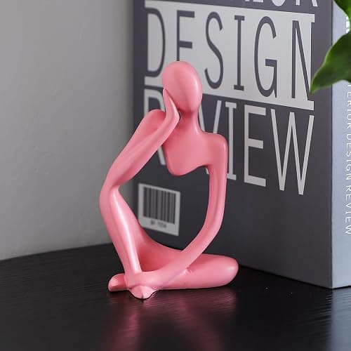 BrownLove 3pcs Pink Human Body Abstract Art Decoration, Modern Art Resin Statue Room Office Shelf Bookcase Decoration thumbnail 2