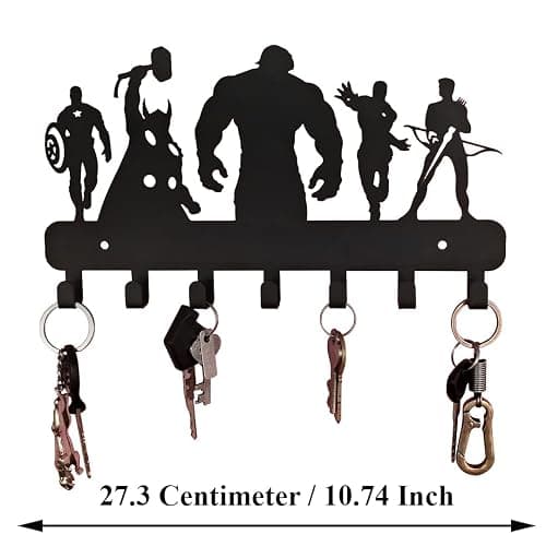 HeavenlyKraft Superheros Wall Mounted Metal Key Holder, Key Organizer, Metal Key hook, 10.6 X 7.5 X 1 INCH thumbnail 4