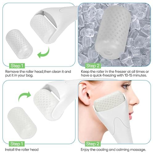 Fronnor Ice Roller for Face,Eyes,Facial Massager Tool,Soothing Skin Care Tool,Cooling Skincare Device for Puffiness,At-Home Spa Gift for Women(White) thumbnail 7
