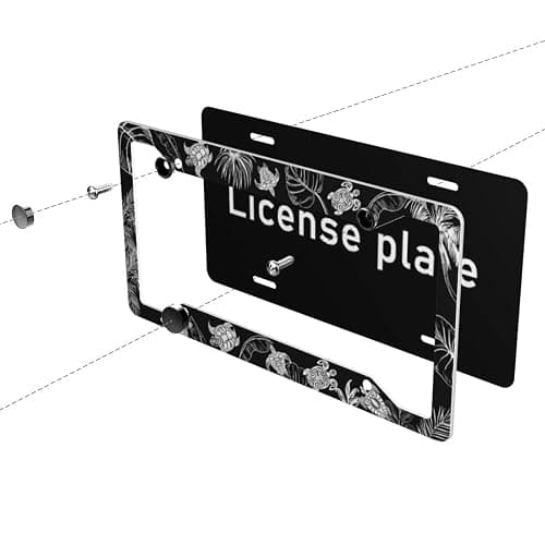 Sea Turtle License Plate Frame 2 Pack Universal US Car Plate Holder Cover Accessories Decor with Screw for Women Man 12.3 x 6.3 Inch thumbnail 7