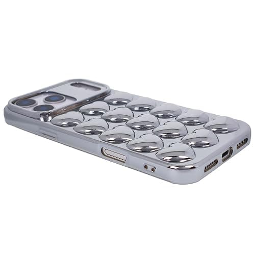DMaos for iPhone 16 Plus Case for Women, 3D Pop Bubble Heart Gel Cover, Cute Girly for iPhone16 Plus 6.7 inch - Silver thumbnail 6