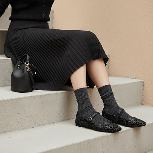 CUSHIONAIRE Weston Hand Woven Mary Jane Flats for Women, Comfortable Dressy Ballet Flats with Braided Adjustable Buckle and Memory Foam Cushioning thumbnail 2