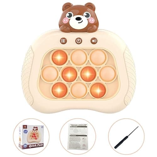 Intoypad Pop The Target! Handheld Speed Push Game Machine: A Fun Multiplayer Game for Family. Sensory Fidget Toy Christmas Toys Gifts for 6 7 8 9 10 11 12 Years Old Kids Road Trip Car Games Kids Bear thumbnail 6