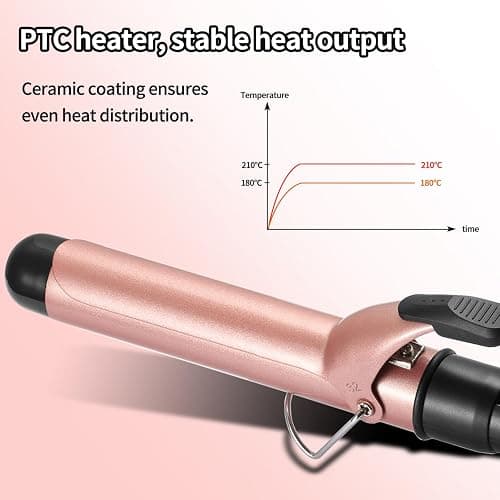 Curling Iron 1.25 inch, Haglater Hair Curler Quick Heating Curling Wand for Long Hair, Ceramic Barrel Curling Tongs with 2 Temperature thumbnail 7