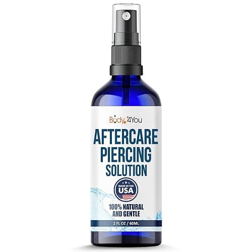 BodyJ4You Piercing Aftercare Spray - Saline Solution for Piercings Wound Wash Sterile Saline - Keloid Bump Removal Ear Nose Septum Belly Button Cartilage - Sea Salt Earring Cleaner Fine Mist 2 Fl Oz | Sea Salt Spray Ear Piercing Cleaner - Nose Septum Belly Button Nipple Cartilage - Earring Hole Fine Mist 2 Fl Oz Travel Size - Image 1