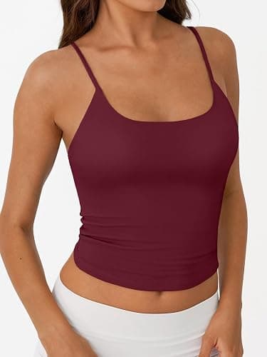 Trendy Queen Womens Double Lined Adjustable Spaghetti Strap Tank Tops for Summer Going Out thumbnail 3