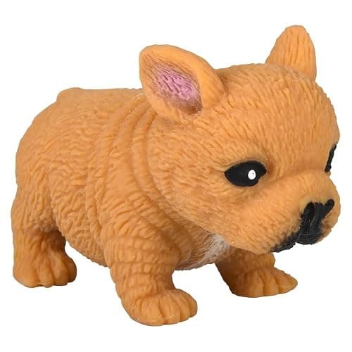 Squishy Stretchy Bulldog (2.5" to 6.5") Rubber Fidget Sensory Toy Filled with Sand. Great Stress Relief Dog Toy for Kids, Adults and Pets. (2 Bulldogs - Tan & Brown Color) thumbnail 3