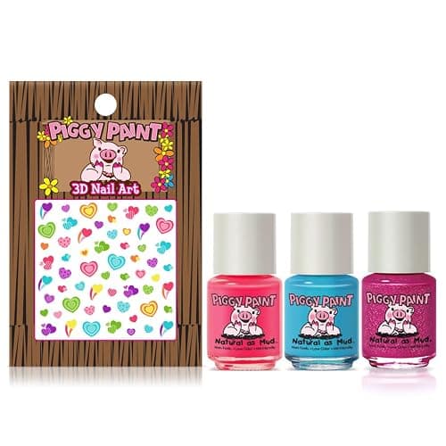 Piggy Paint | 100% Non-Toxic Girls Nail Polish | Safe, Cruelty-free, Vegan, & Low Odor for Kids | Unicorn Fairy (3 Polish + Nail Art Gift Set) thumbnail 2