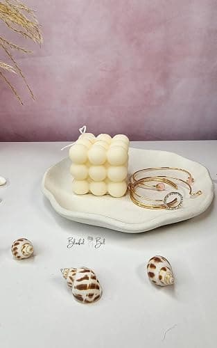 2 Pack Bubble Candle - Handmade Decor Candle, Natural Soy Wax Candle, 3D Cube Candle (white & pink) thumbnail 4
