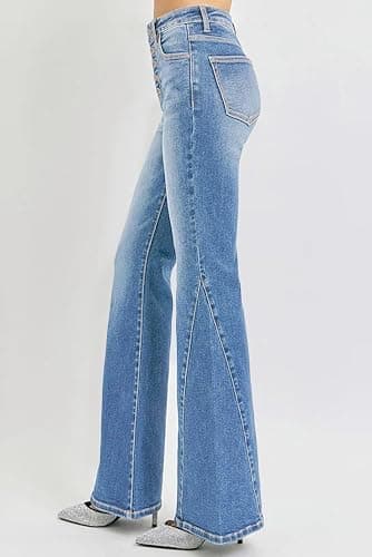 Sidefeel Flare Jeans for Women High Waisted Stretchy Bell Bottoms Wide Leg Side Seam Denim Pants thumbnail 2