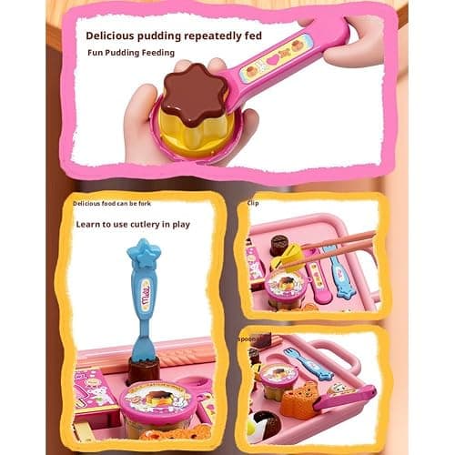 Jelly Strawberry Pudding Set, Food Pudding Feeding Children's House Play Toy, Pretend Play Food Kitchen Accessories,Novelty Early Education Strawberry Puddings Toy,Early Education Play-House Toys thumbnail 4