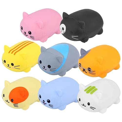 POENVFPO Musical Scale Touch Sensitive Music Piano Learning Toy Fun Cats Dogs Set for Kids Adults, Silicone Kittens Puppies Toy Gift for Friends, Colorful Set of 8 (Cat) - Image 1