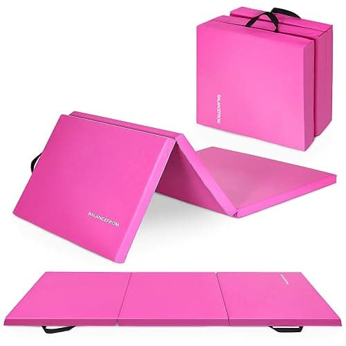 BalanceFrom 6x2 Feet 3-Panel Folding Gymnastics Mat – 2-Inch Thick Pad with Vinyl Surface and Carrying Handles for Tumbling, Yoga, Pilates, Home Workouts, and Martial Arts - Image 1