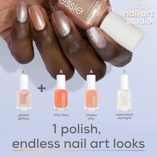 Essie Nail Art Studio, Purple Pearl Chrome Topcoat, Ethereal Escape | Rich Colour & Shine, Salon Quality Formula Nail Varnish, Layer With Other Essie Nail Polishes For A Nail Art Effect thumbnail 5