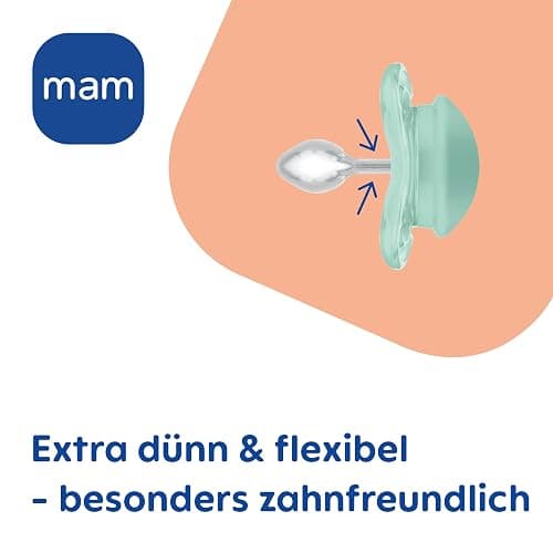 MAM Supreme Schnuller im 2er-Set, Baby Schnuller für eine gesunde Zahn- und Kieferentwicklung, beugt Hautreizungen vor, mit Schnullerbox, 0-6 Monate, Bär/Blätter - Bär/Blätter - 2er-Set thumbnail 4