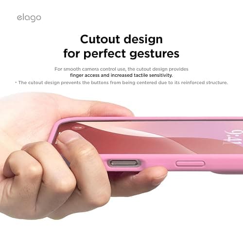 elago Compatible with iPhone 16 Pro Case, Premium Liquid Silicone Case, Full Body Protective Cover, Shockproof, Slim Phone, Anti-Scratch Soft Microfiber Lining, 6.3 inch (Hot Pink) thumbnail 6