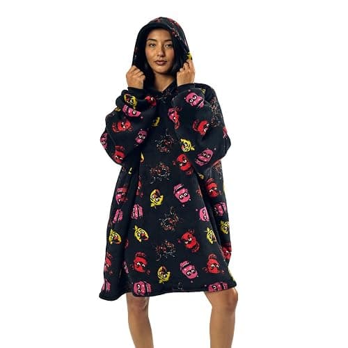 Five Nights At Freddy's Neon Character Heads Oversized Wearbable Hooded Blanket-OSFA - Image 1