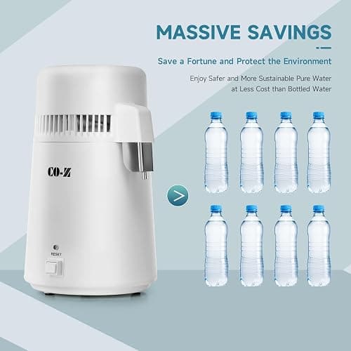 CO-Z Distilled Water Maker, 1 Gallon Water Distiller, 4L Home Countertop Water Distiller Machine, Table Desktop Water Distill Distilling Purifier Purification Filter, Home Pure Clean Water Device thumbnail 6