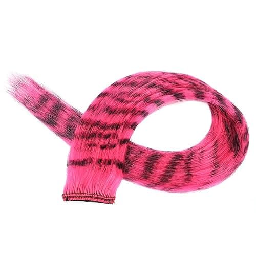 3Pcs Stripe Printed Wig Piece Colorful Long Straight Clip-in Hair Extensions For Daily Use Party Halloween - Image 1