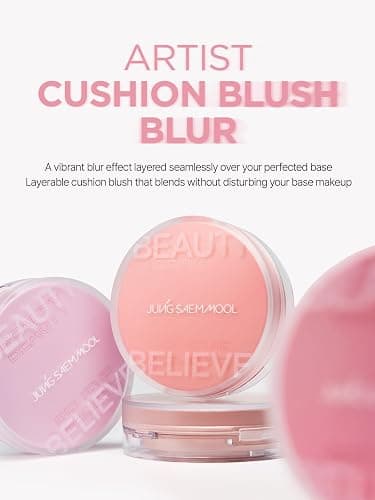 Artist Cushion Blush | Liquid Blur Blush, Korean Makeup (Rosy Petal) | soft matte finish liquid blush, 6 color cheek makeup, cheek tint, Korean beauty blush thumbnail 2
