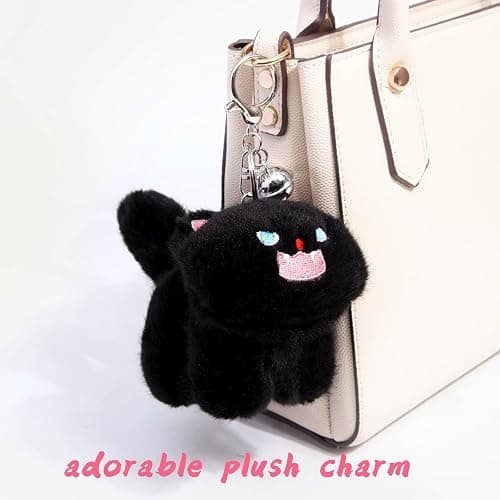 Cat Keychain Plush Black Cat Gifts Cute Keychains for Women Cat Lovers Gifts For Women Kawaii Cat Mom Backpack Accessories Bag Charms Halloween Keychain Christmas Gifts For Cat Lovers Kawaii Stuff thumbnail 5