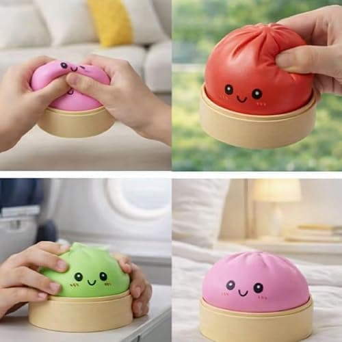 Hymhzy New 2026-Dumpling Squishies & Dumpling Squishy Mystery Box Squishy Dumpling (Pink) thumbnail 4