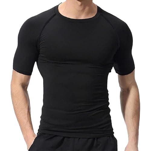 Towintec Men's Compression Shirts Workout Sports Short Sleeve Running Tops Cool Dry Tight T-Shirt Baselayer Gym Undershirts thumbnail 2